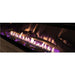 Empire Boulevard 60-inch linear vent-free gas fireplace with sleek black frame and glass front.