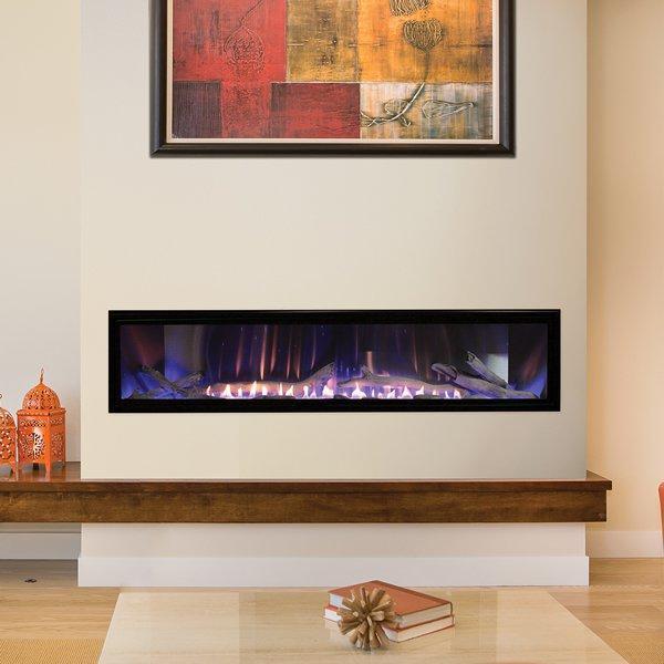 Empire Boulevard 60-inch linear vent-free gas fireplace with modern glass front and sleek frame.