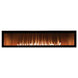 Empire Boulevard 60-inch linear vent-free gas fireplace with sleek black frame and glass front.
