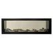 Empire Boulevard 60-inch linear vent-free see-through gas fireplace with modern black frame and glass panels