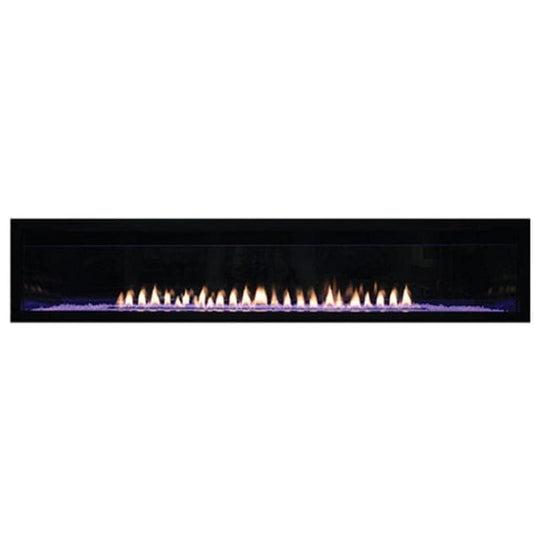 Empire Boulevard 72-inch linear vent-free gas fireplace with modern glass front and sleek design.