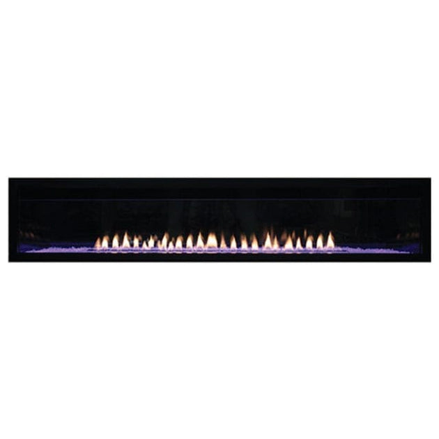 Empire Boulevard 72-inch linear vent-free gas fireplace with modern glass front and sleek design.