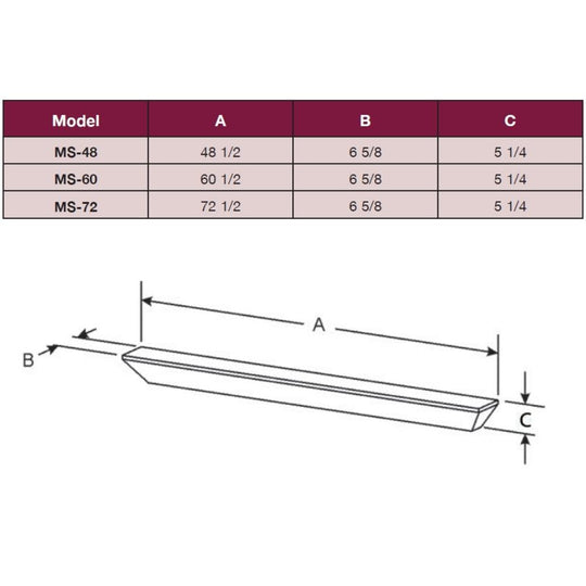 Empire Profile Wood Flush Mantel Shelf