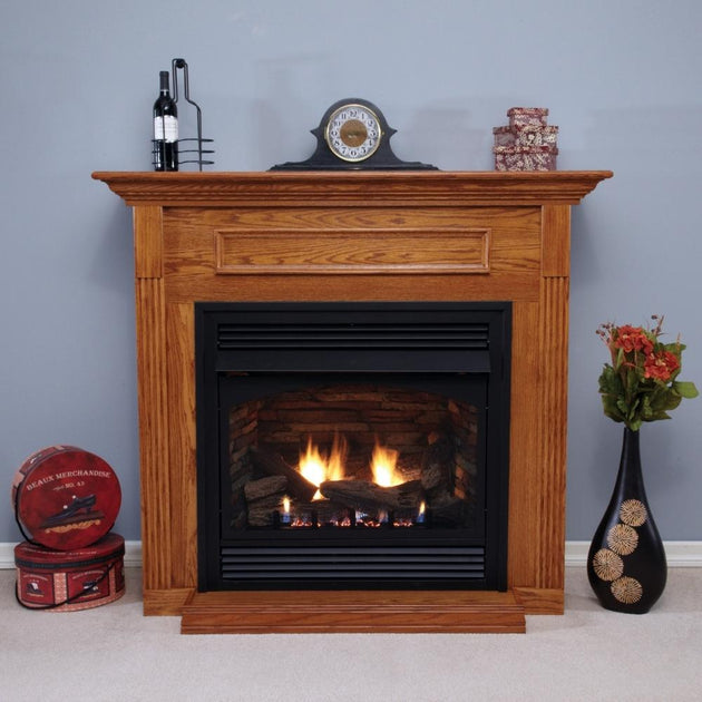 Empire Vail 32 premium vent-free gas fireplace with modern glass front and sleek design.