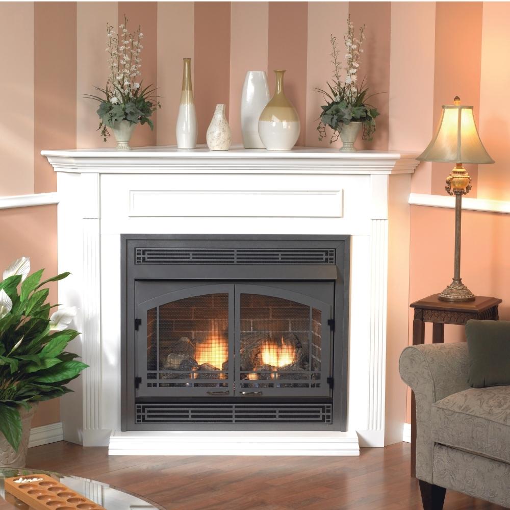 Empire Vail 36 premium vent-free gas fireplace with modern glass front and sleek design.
