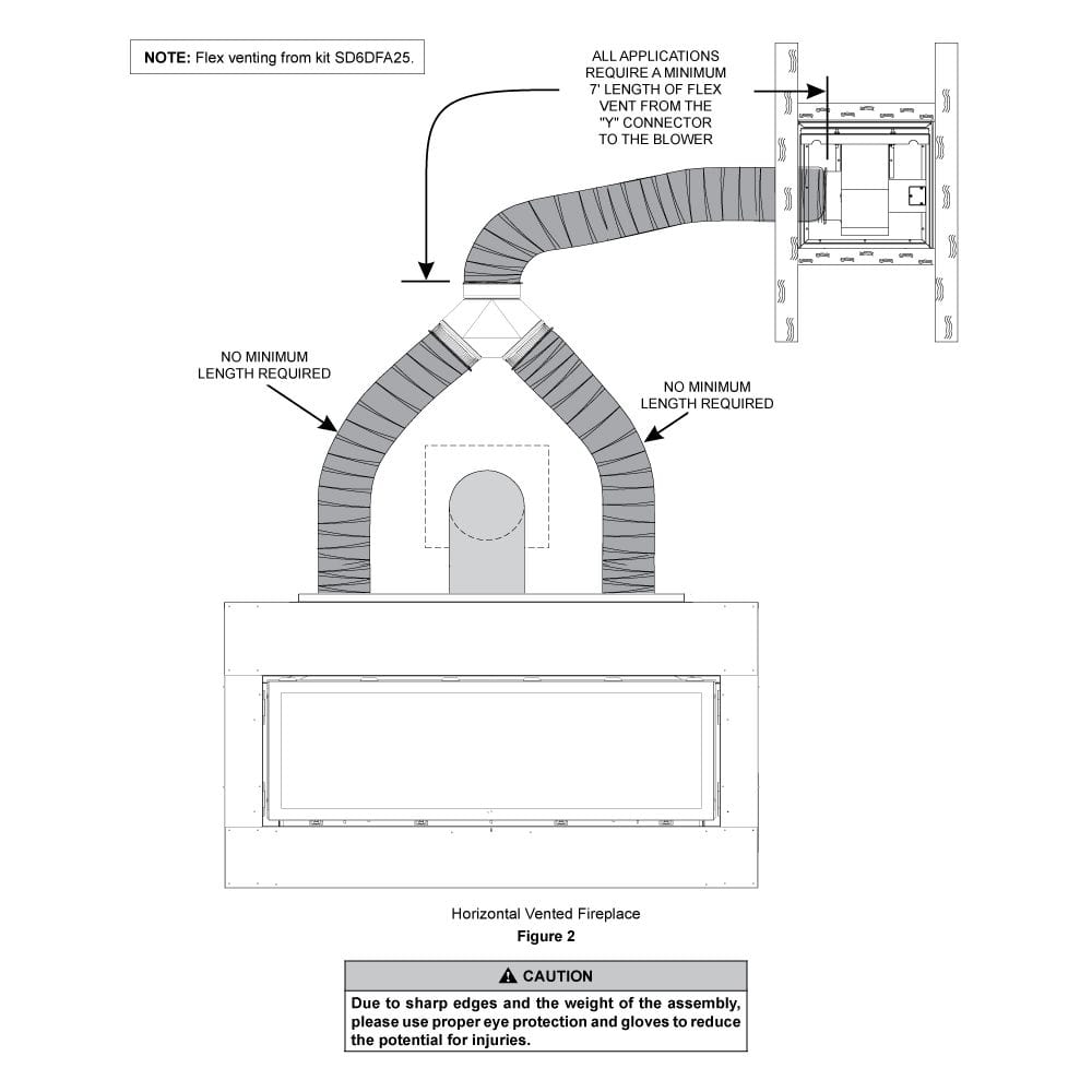American Hearth Flex Vent Kit for Forced Air Kit SD6DFA25