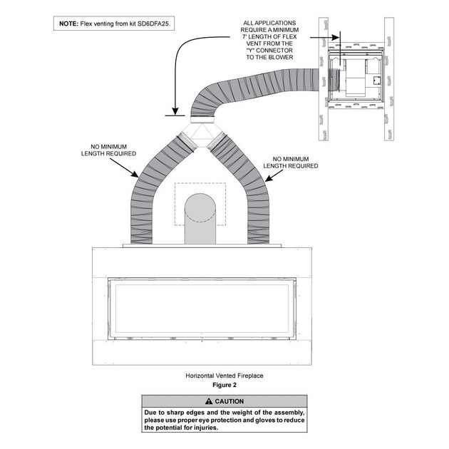 American Hearth Flex Vent Kit for Forced Air Kit SD6DFA25