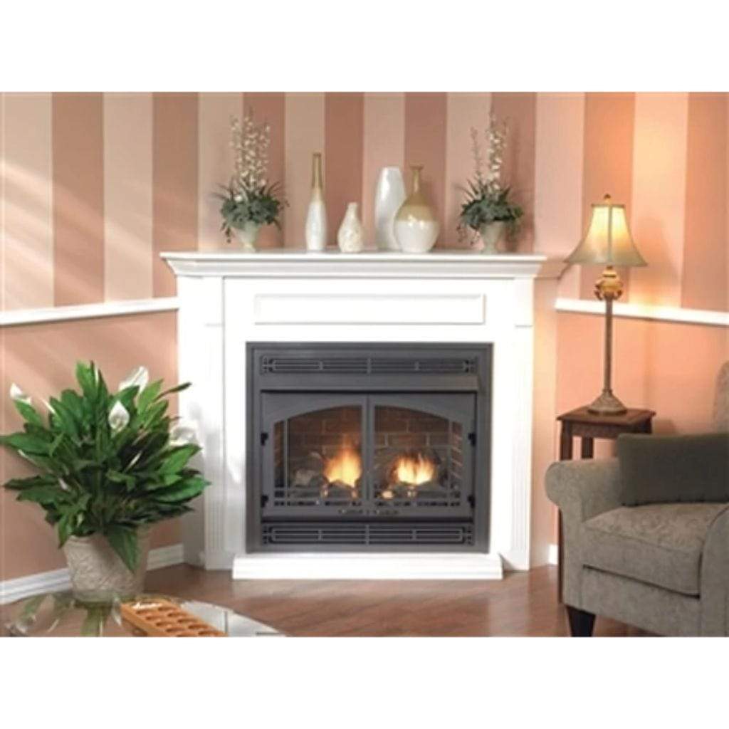 American Hearth Jefferson Deluxe Corner Cabinet, White Mantel EMBC1SW