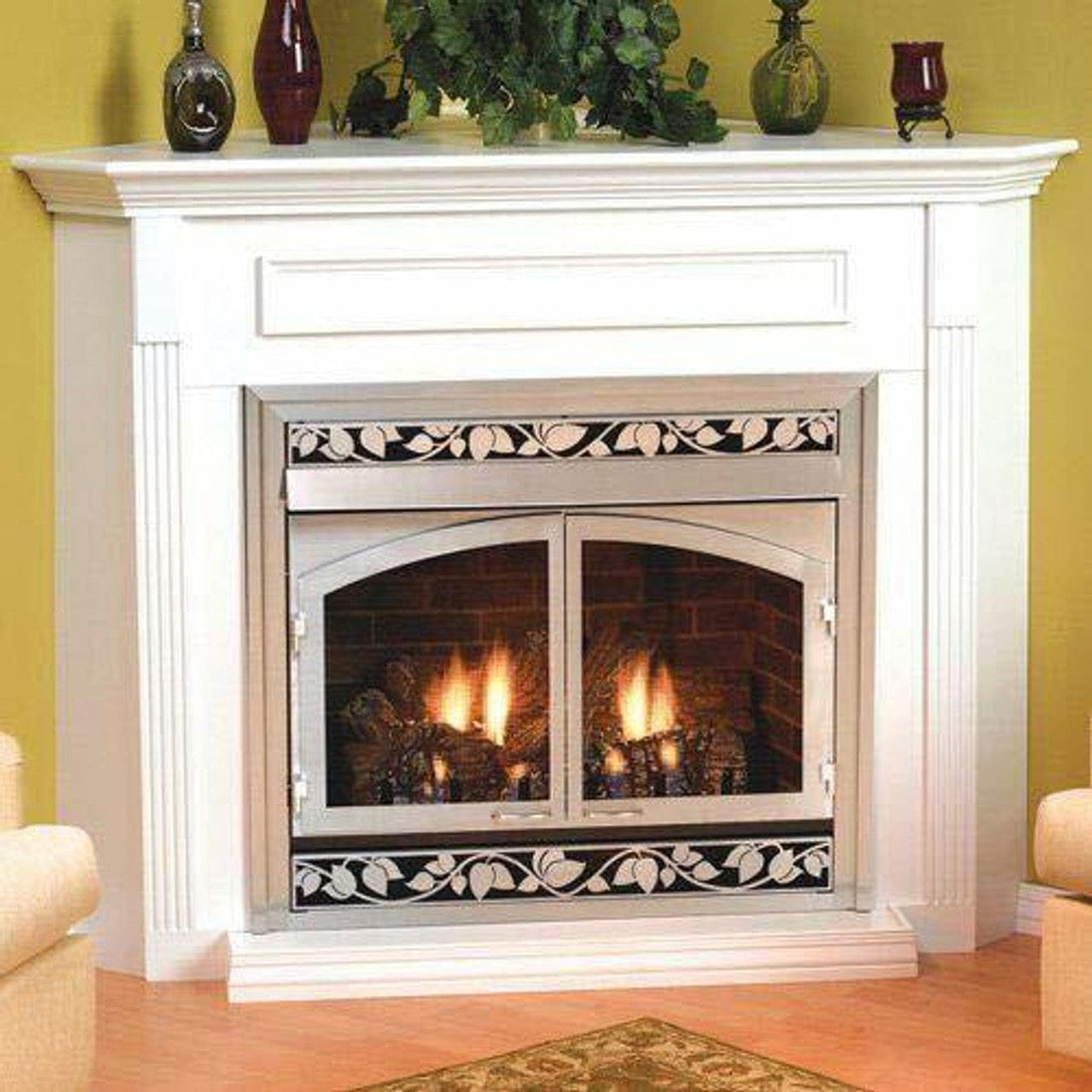 American Hearth 36-inch Jefferson Deluxe White Mantel EMBC3SW