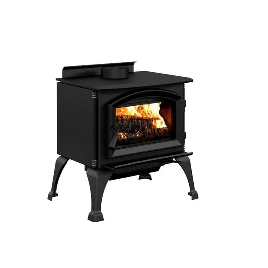 Enerzone Solution 1.7 wood stove with modern design and glass door