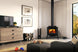 Enerzone Solution 1.7 wood stove with modern design and glass door