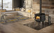 Enerzone Solution 1.7 wood stove with modern design and glass door