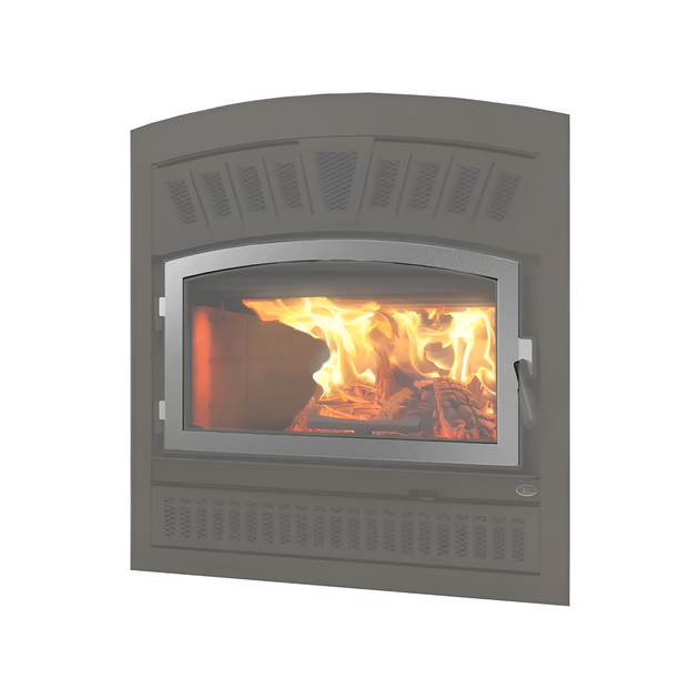 Valcourt Brushed Nickel Door Overlay For Valcourt Lafayette II Fireplace - VA10RE40