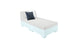 The Affinity 2 Piece Sun Chair by Ledge Lounger is a modern, minimalist white lounge chair made with UV20 rated resin. Ideal for outdoor setups, it has a cushioned seat and backrest plus two square pillows—one white, one dark gray—set on a plain white background.
