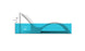 A wave pool cross-section diagram includes a wave-making mechanism and depth scale, labeled Breaking Zone and Surf Zone. A Signature Chaise Deep by Ledge Lounger on the sun shelf adds relaxation, while waves with crest and trough are shown in a blue gradient.